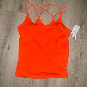 NWT Old Navy Orange Strappy Workout Tank XL with Built-In Bra